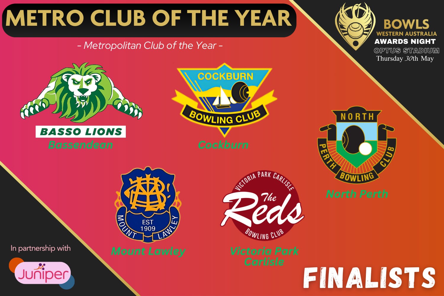 Bowls WA Metro Club Of The Year Finalist